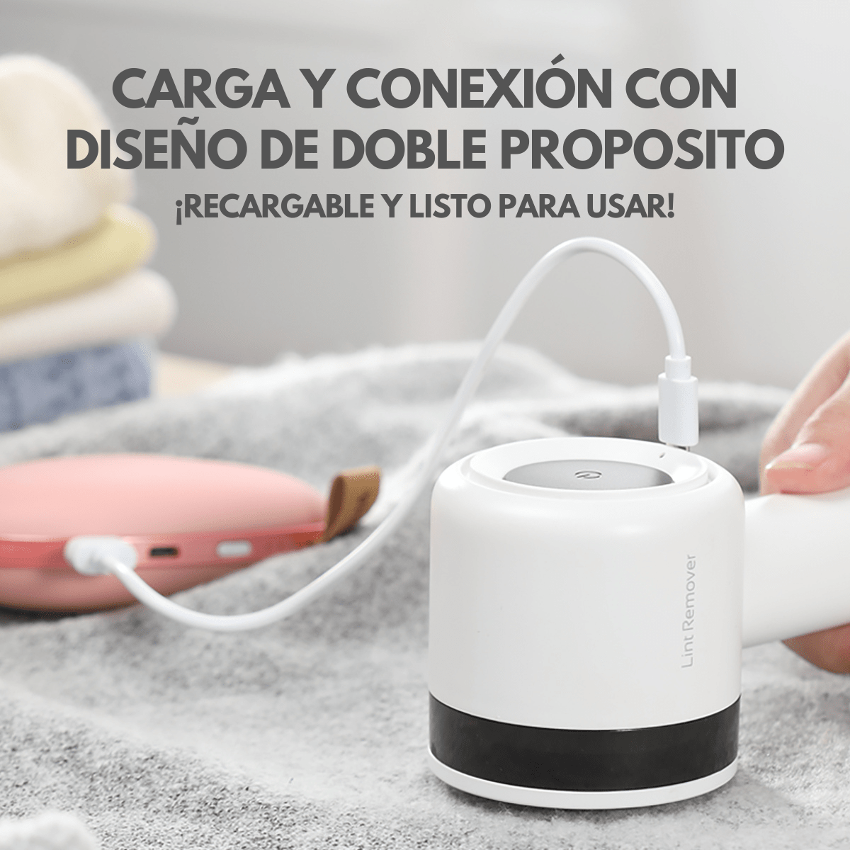 Vaporizador Portátil Para Ropa Deerma DEM-HS007 + Quita pelusas Para Ropa DEM-MQ813Y