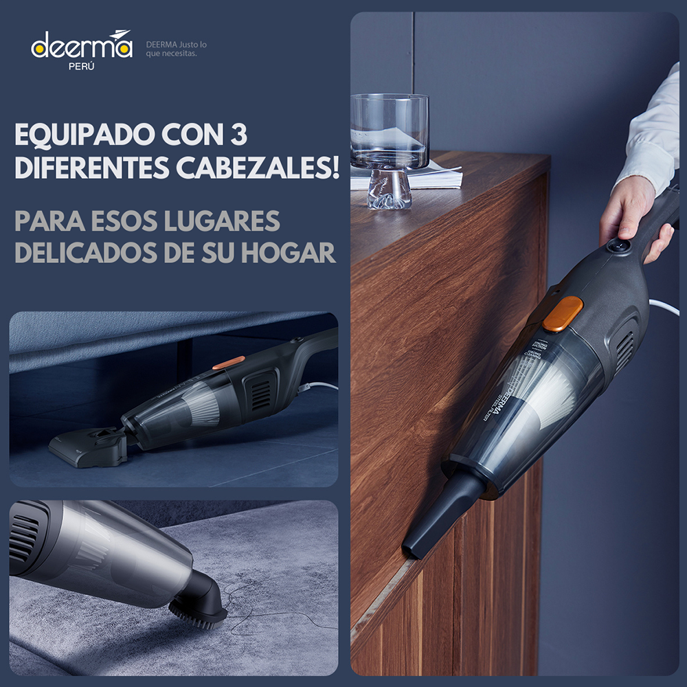 Aspiradora Multifuncional Deerma Dx115C + Removedor de Pelusas Inalámbrico Deerma MQ600