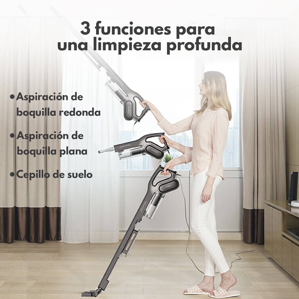 Aspiradora multifuncional Pro Negra DX700S + Removedor de Pelusa Portátil Inalámbrico MQ600