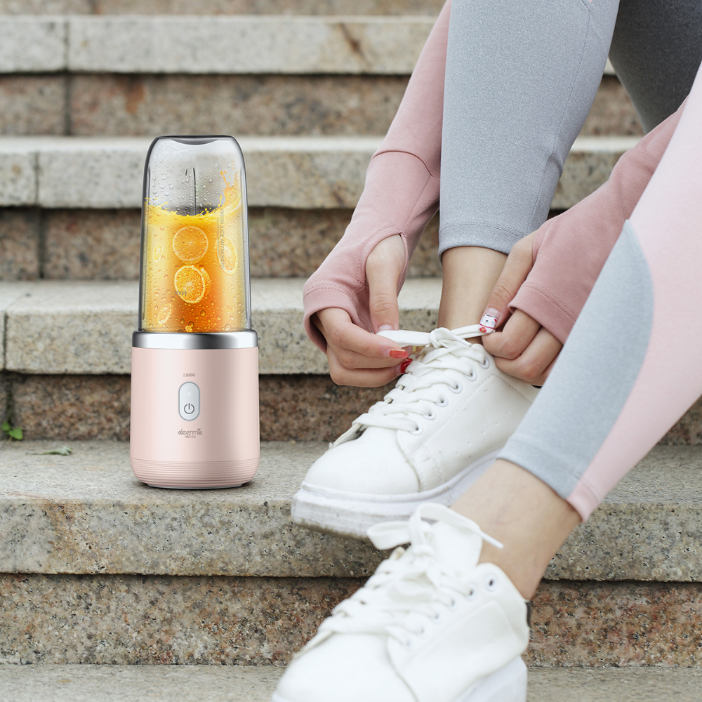 Licuadora Portátil Inalámbrica Deerma DEM-NU05 + Picadora Portátil de Acero Inoxidable Deerma DEM-JS100