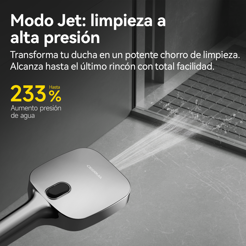 Cabezal de ducha Alta Presión 2 en 1 DEERMA HS01 Plata