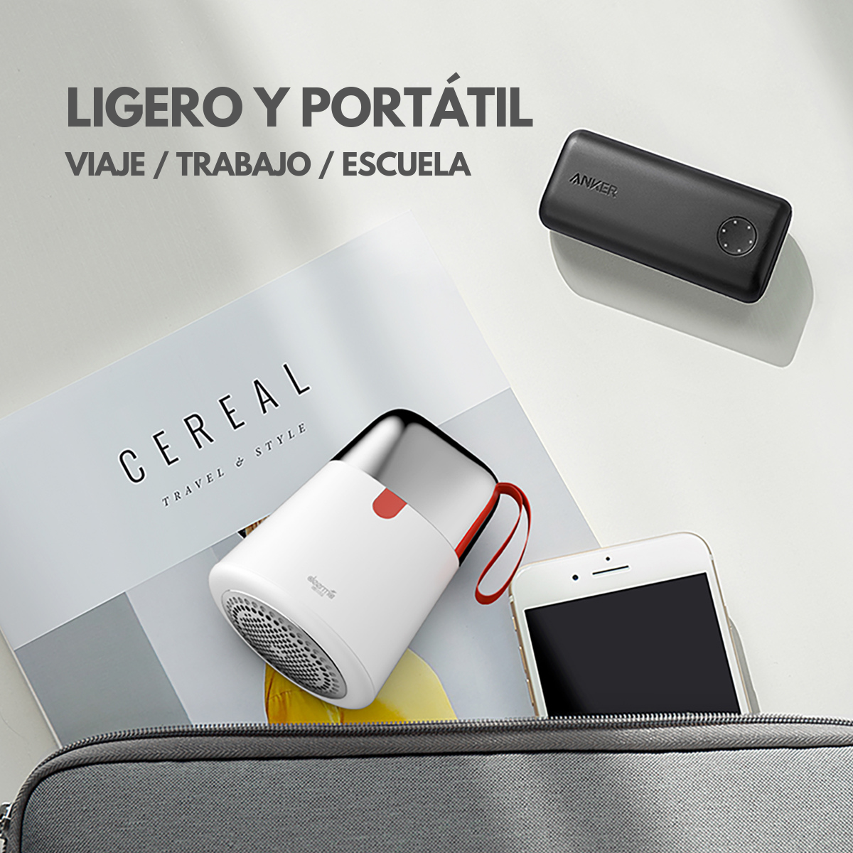 Aspiradora de Mano Anti-Ácaros EX919 + Removedor de Pelusa Portátil Inalámbrico MQ600