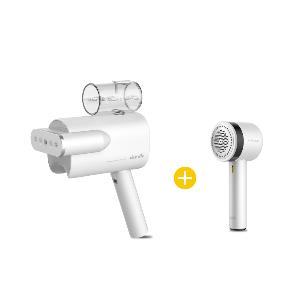 Vaporizador Portátil Para Ropa Deerma DEM-HS007 + Quita pelusas Para Ropa DEM-MQ813Y