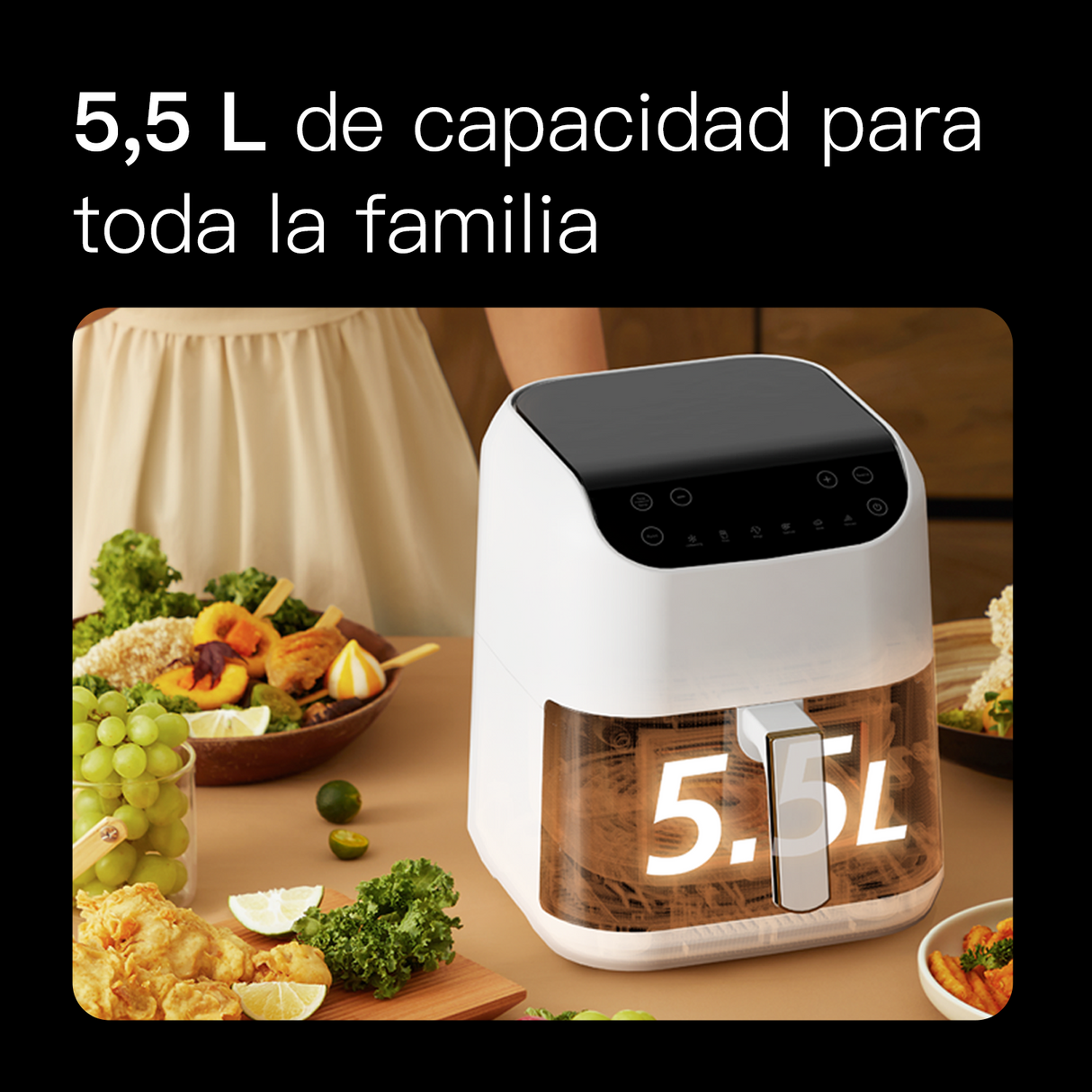 Freidora de Aire 5.5L DEM-KZ130W