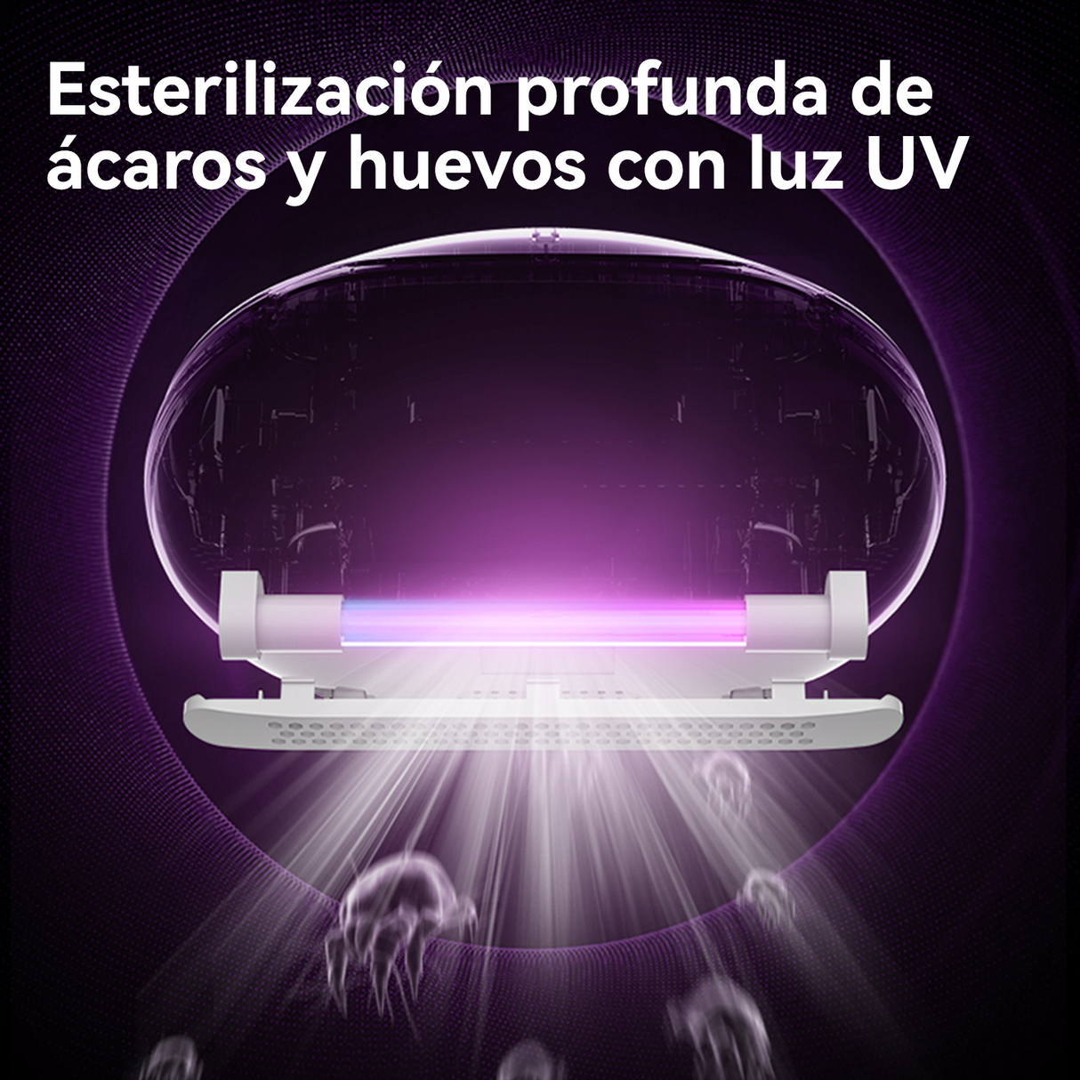 Aspiradora de Mano Anti-Ácaros EX919 Luz Uv | Gris | Calor 50°C