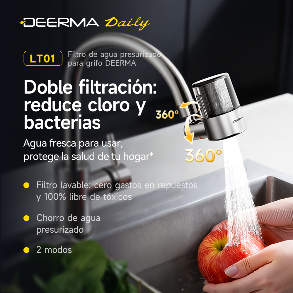 Filtro de agua para grifo a presión Deerma LT01 Plata