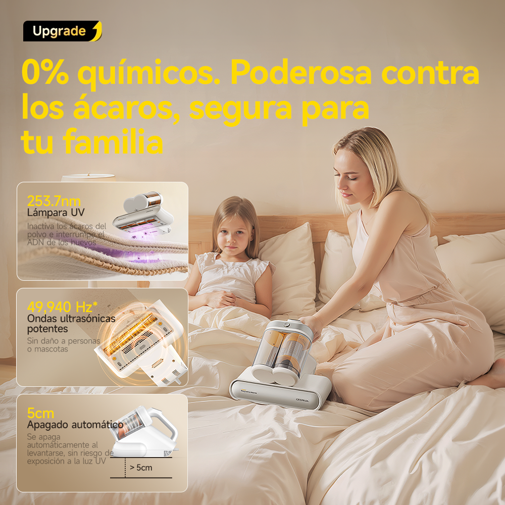 Aspiradora Anti ácaros Deerma M1 Detect con Doble Depósito y Luz UV