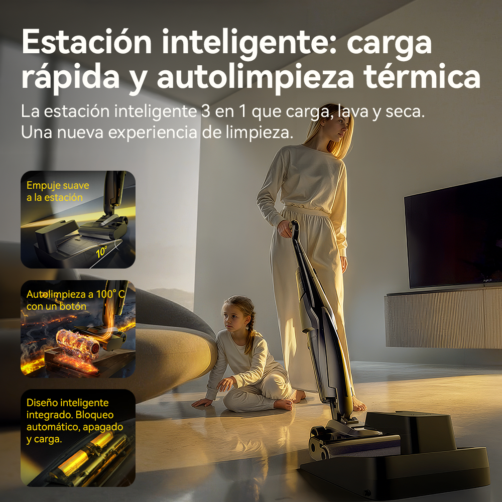 Aspiradora Lava Pisos Inalámbrica Deerma VX100 ULTRA S Autolimpieza