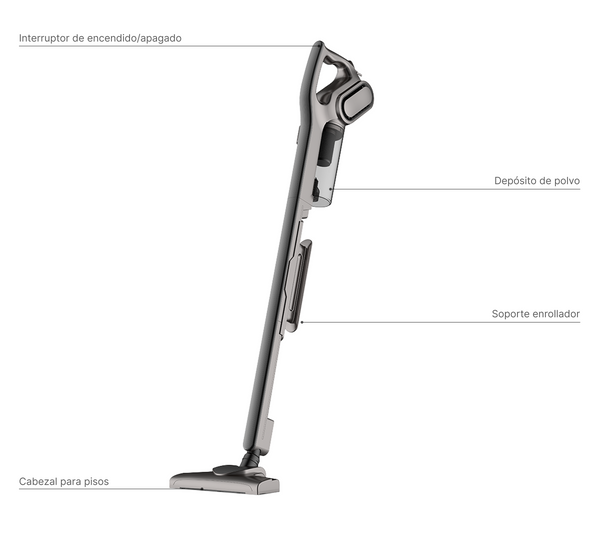 Aspiradora Multifuncional Ciclónica Pro DX700S | Vertical y de mano | Negro