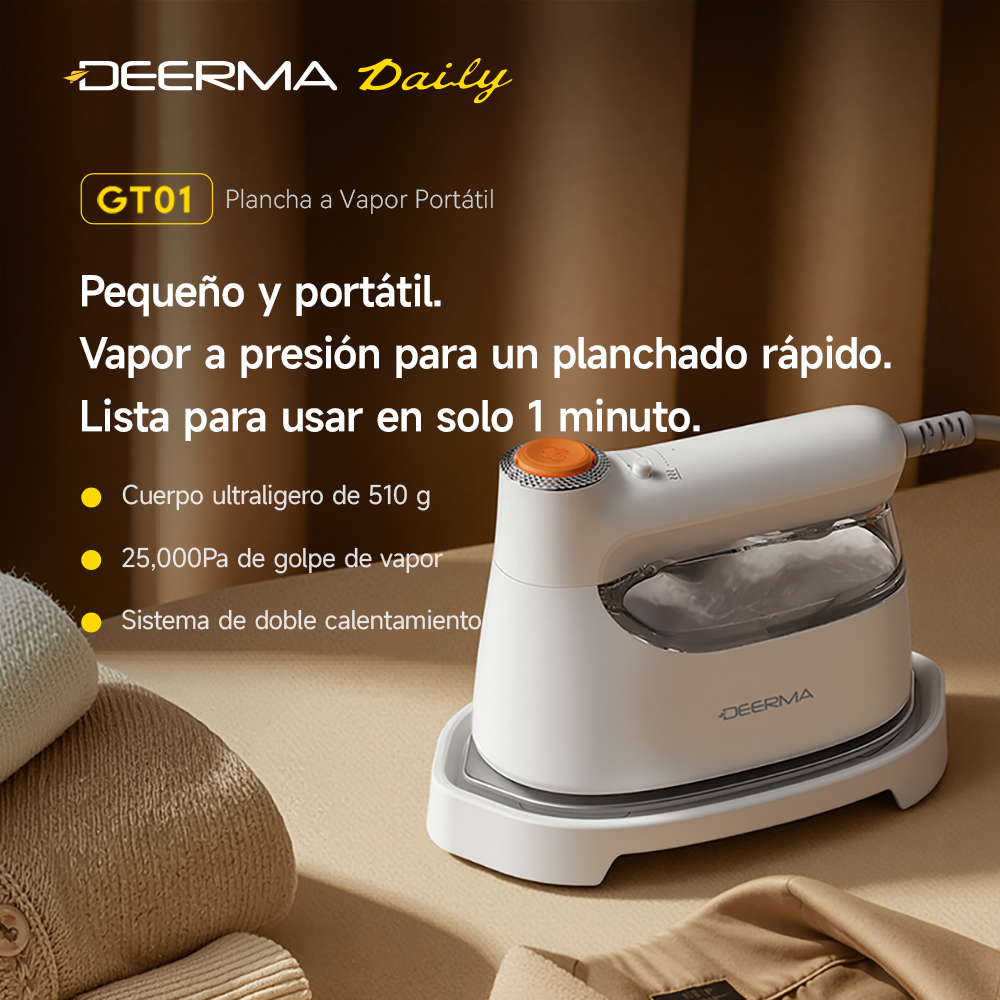 Plancha a vapor portátil para ropa Deerma GT01 Blanco